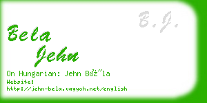 bela jehn business card
